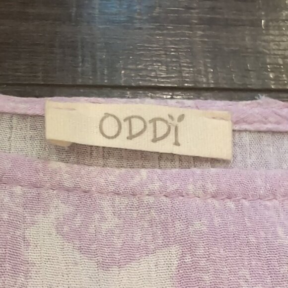 3/$20 ODDY Oversized Star Print Top Long Batwing Sleeve Smocked Cuff Asymmetric - Picture 12 of 13